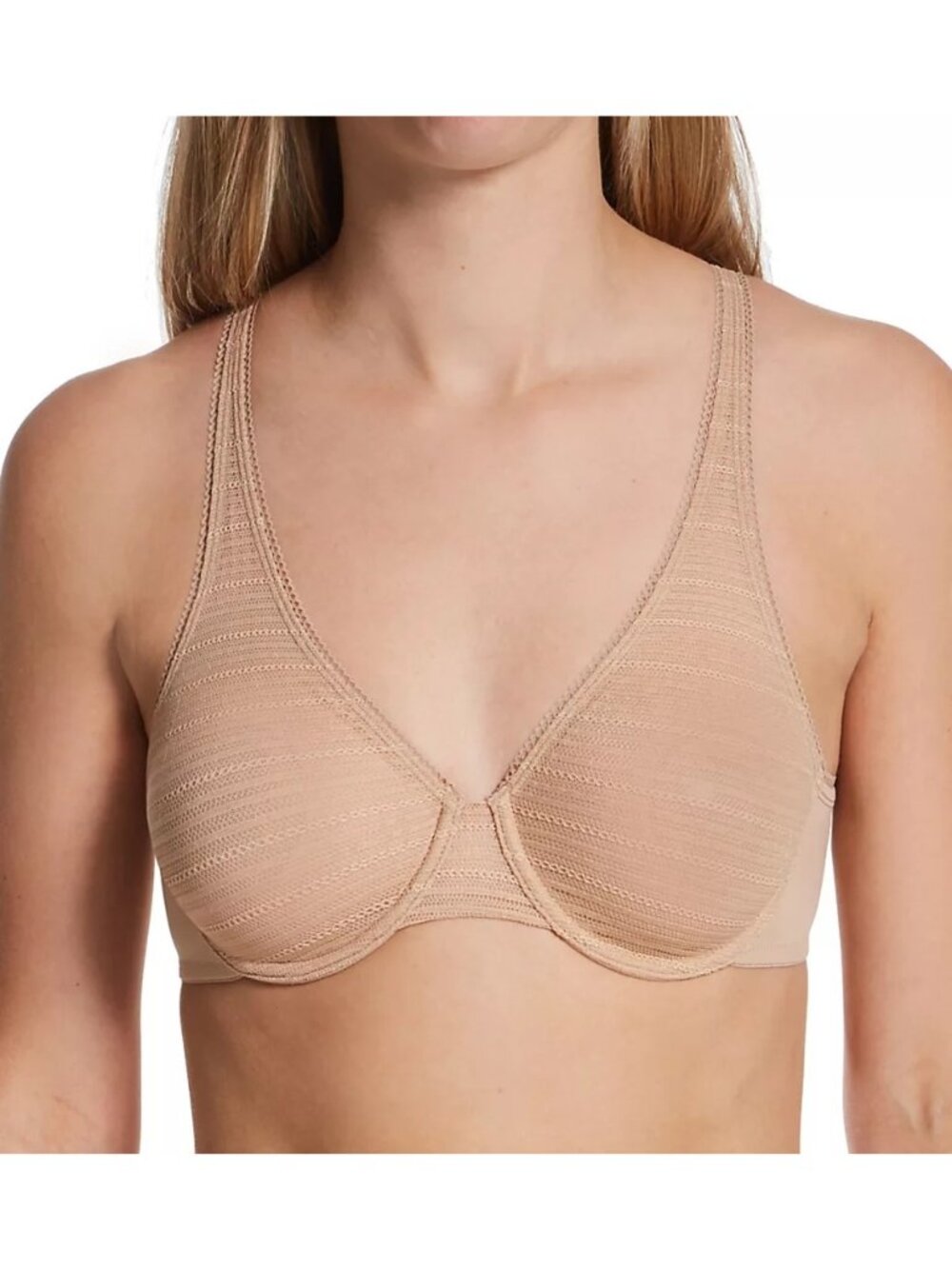 🆕NATORI Revive Full Fit Unpadded Mesh Underwire Bra 34DD Cafe Beige #734304